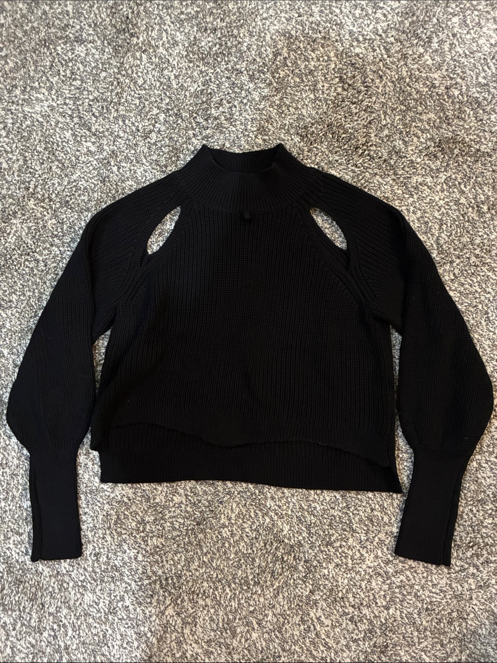 Disturbia Black Cutout Mock Neck Sweater